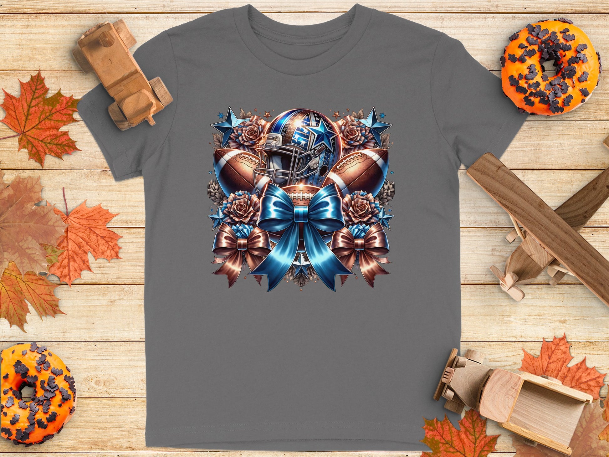 Football Themed Graphic Grey Shirt product type