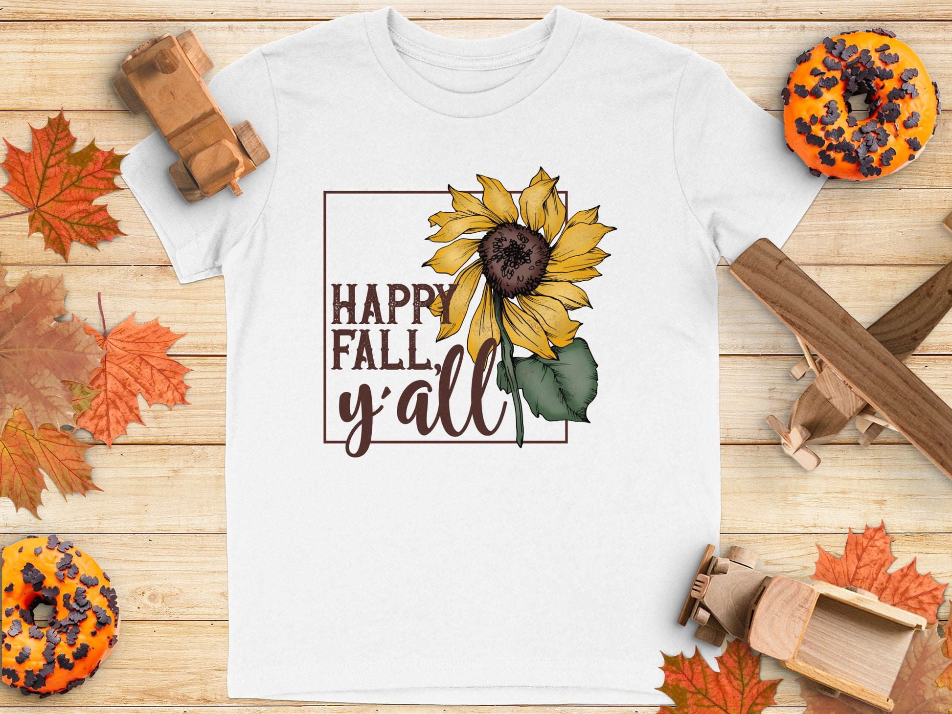 Happy Fall Y'all Sunflower Design T-Shirt product type
