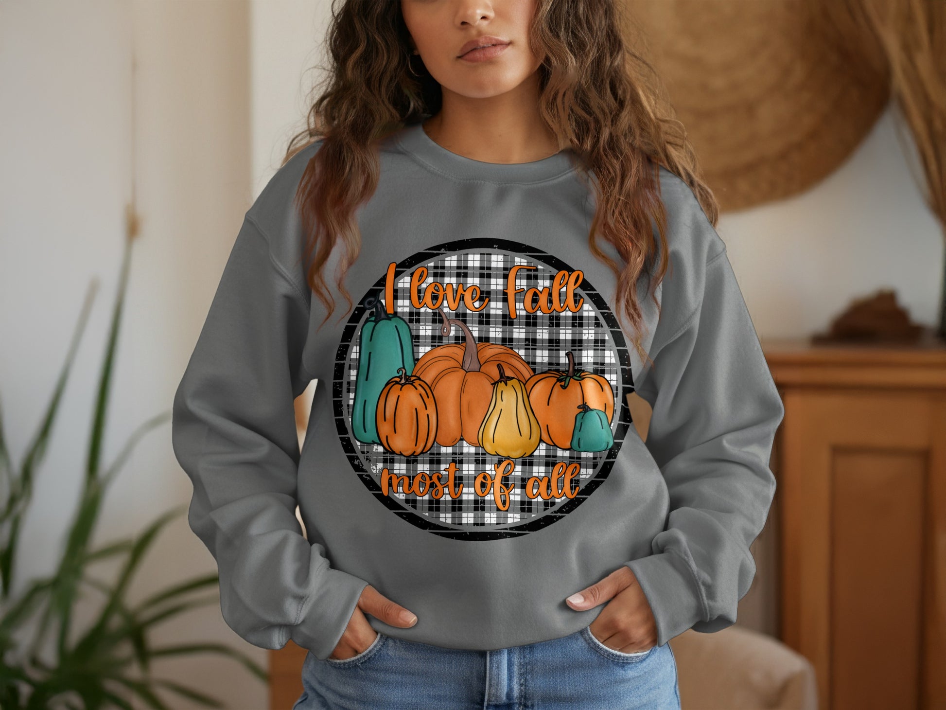 I Love Fall Most of All Pumpkin Graphic Product