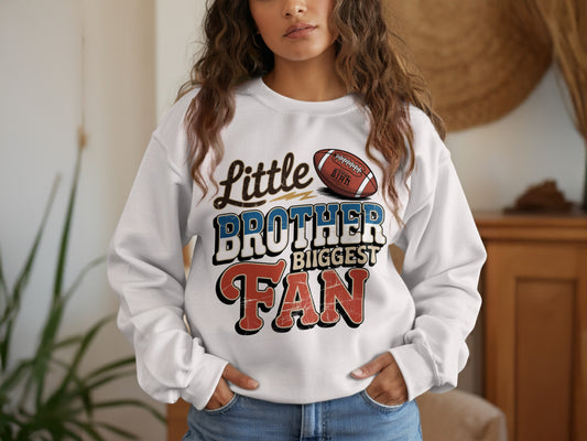 Little Brother Biggest Fan Football Themed Shirt Product