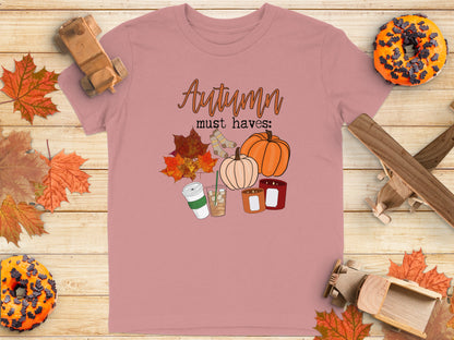 Autumn Must Haves Pumpkin Coffee Leaves Shirt product type