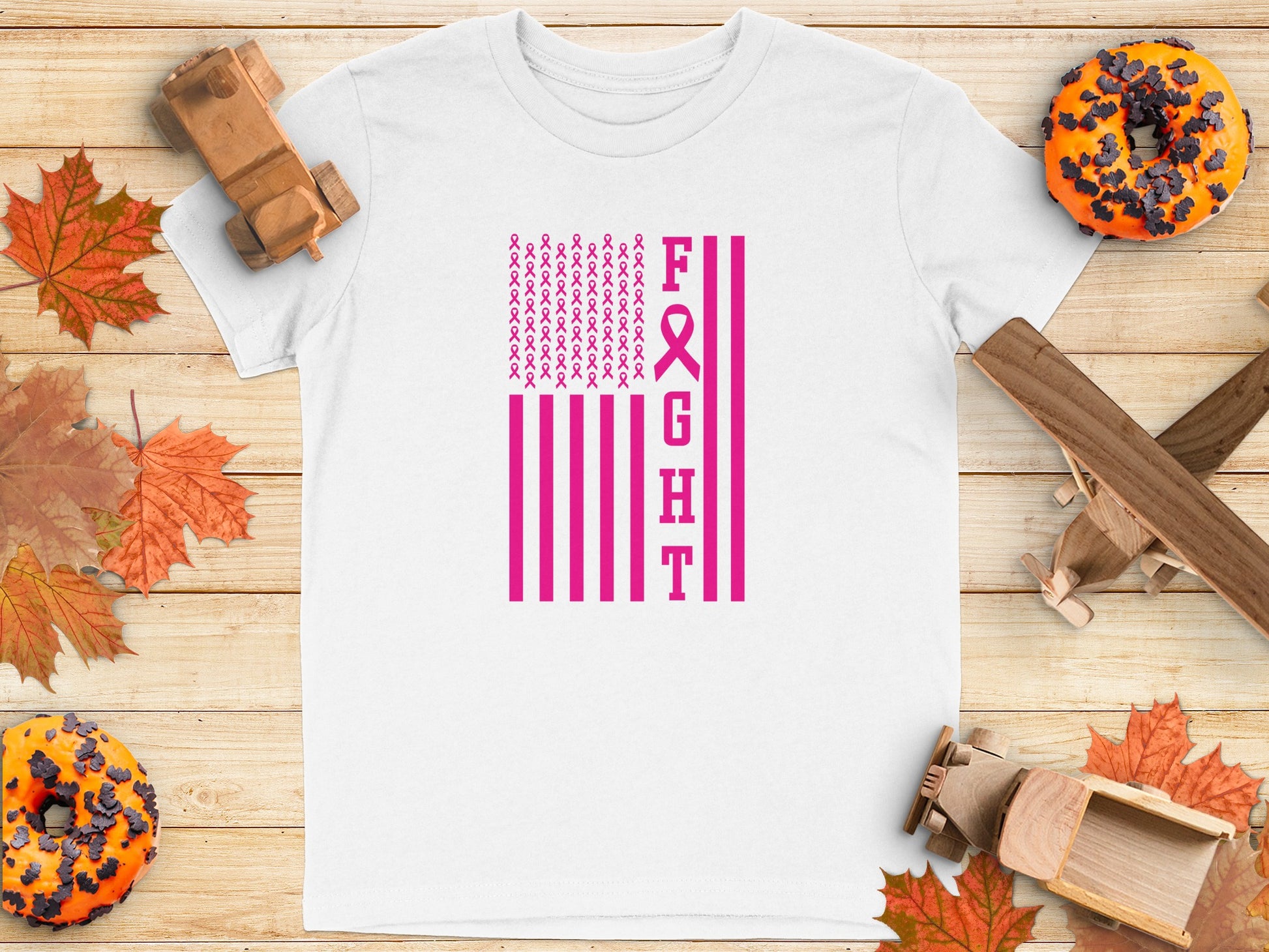 Pink Ribbon Fight Flag Design T-Shirt product type