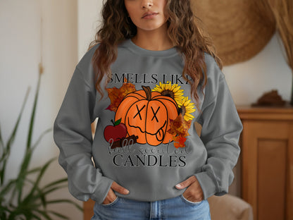 Smells Like Fall Scented Candles Graphic Sweatshirt product