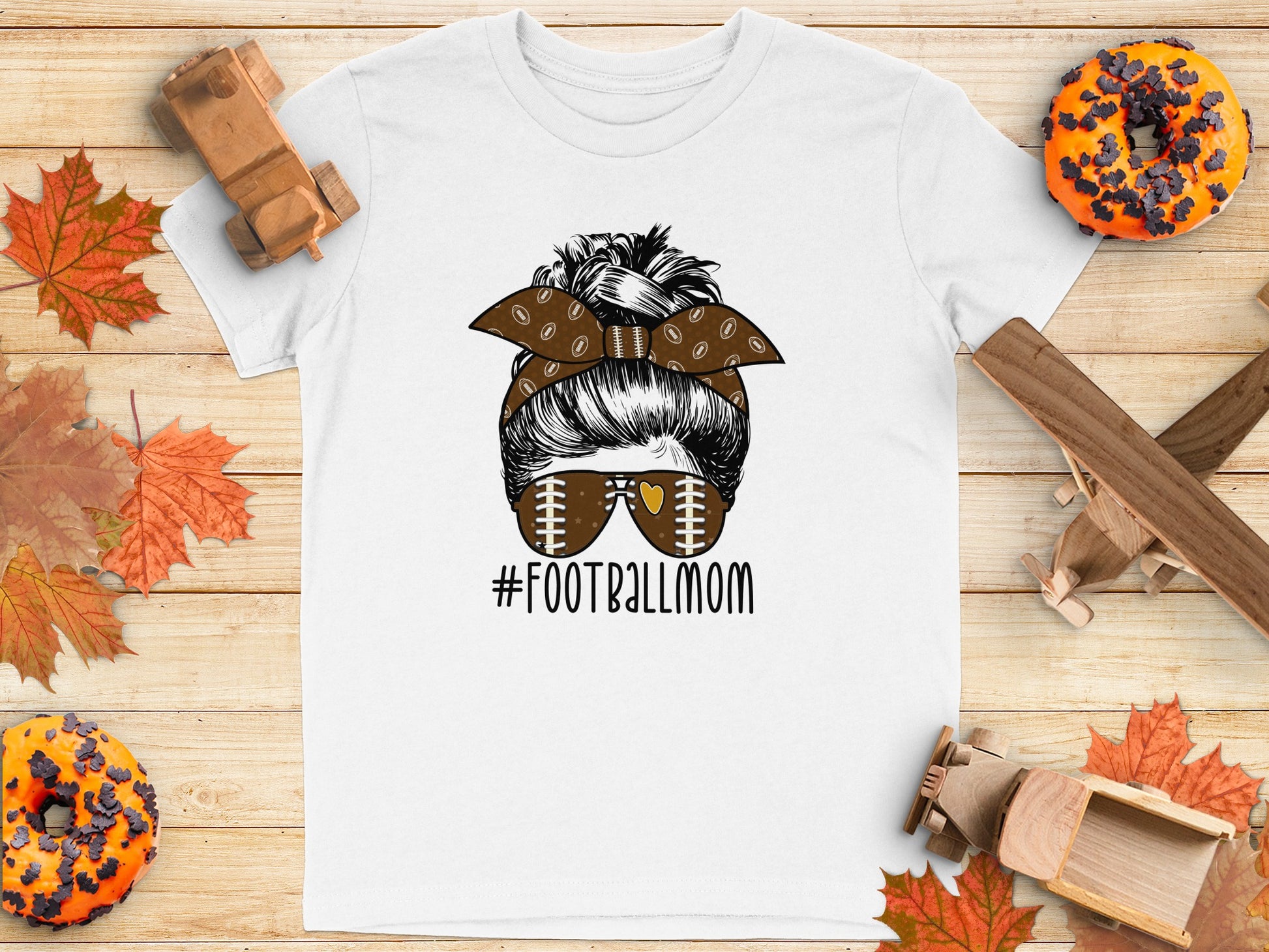 #FootballMom Graphic Tee with Football Bow product