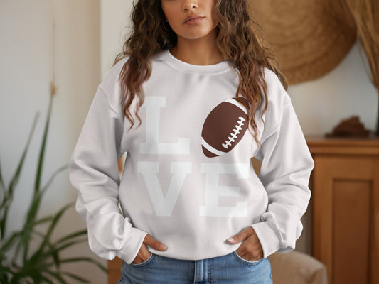 Love Football Graphic Sweatshirt Perfect Fan Product