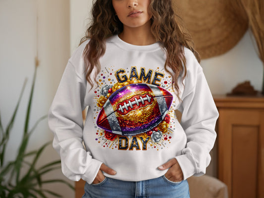 Colorful Sequin Game Day Football Sweatshirt product