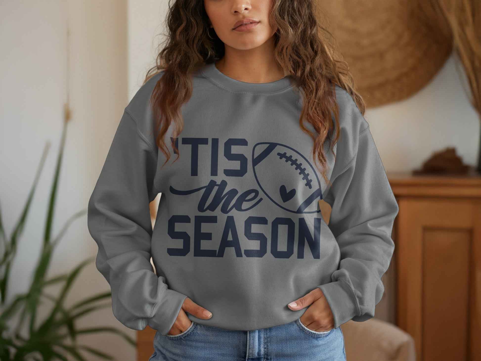 Tis The Season Football Theme Long Sleeve Top product type