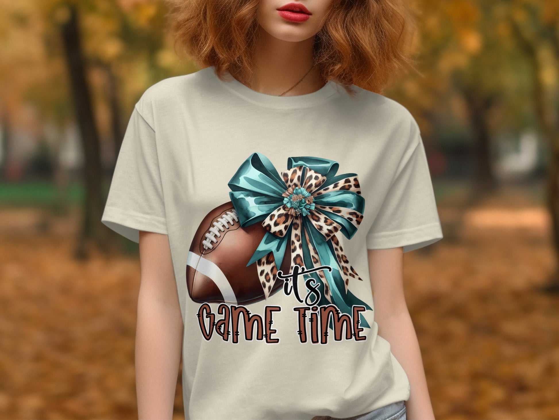 It's Game Time Leopard Print Bow T-shirt product type