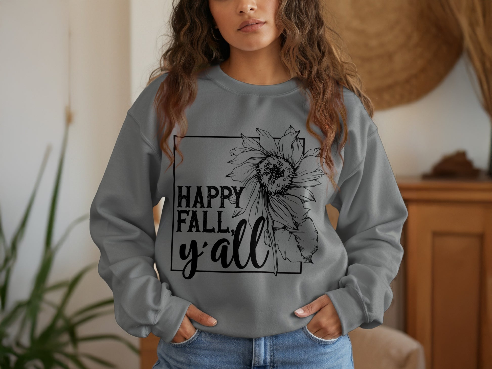 Happy Fall Y'all Sunflower Graphic Sweatshirt product