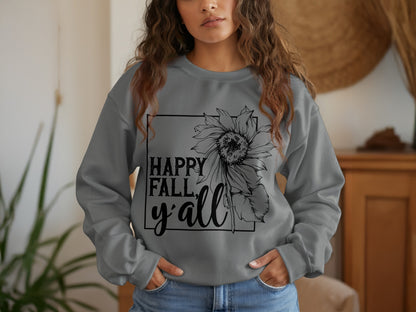 Happy Fall Y'all Sunflower Graphic Sweatshirt product