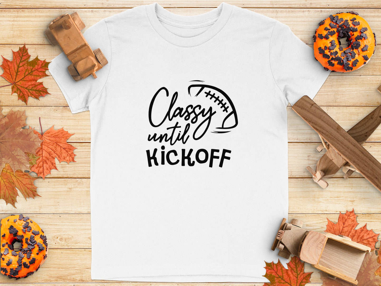 Classy Until Kickoff Graphic Football T-shirt product type
