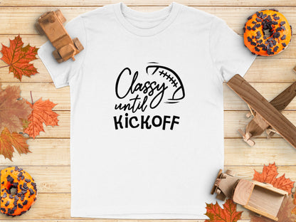 Classy Until Kickoff Graphic Football T-shirt product type