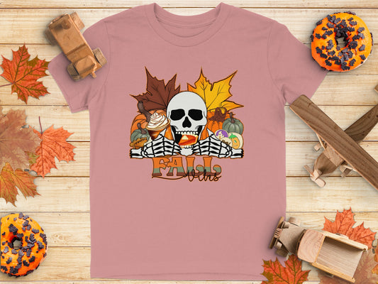 Fall Vibes Skeleton Graphic T-Shirt Product