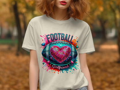 Football Girlfriend Heart Design T-shirt product type