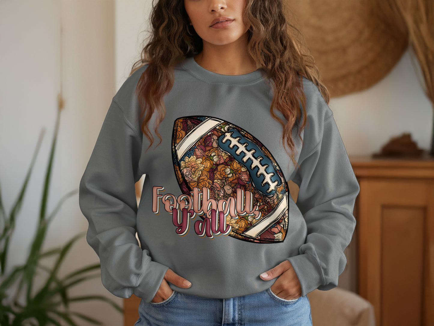 Football Y'all Floral Graphic Sweatshirt product