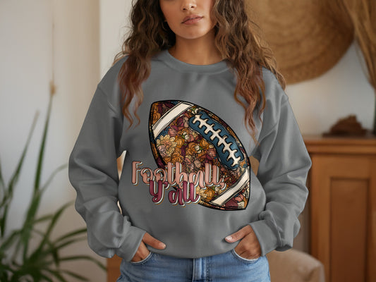 Football Y'all Floral Graphic Sweatshirt product