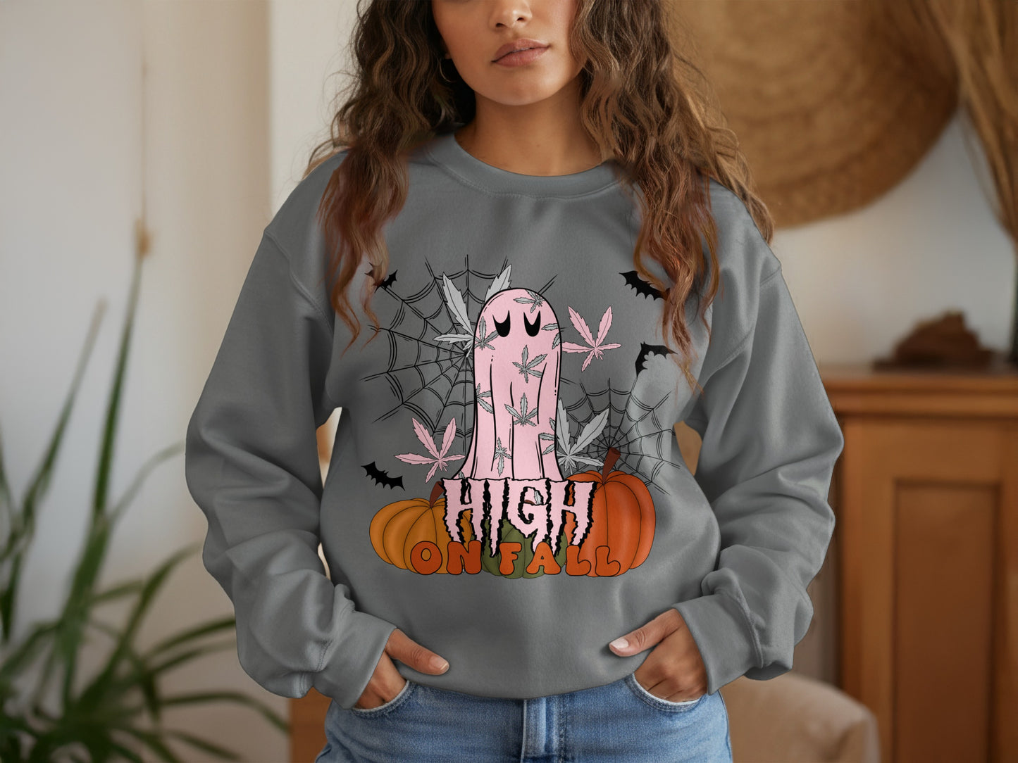 High on Fall Ghost and Pumpkins Shirt product