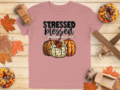 Stressed Blessed Pumpkin Obsessed Graphic Tee product