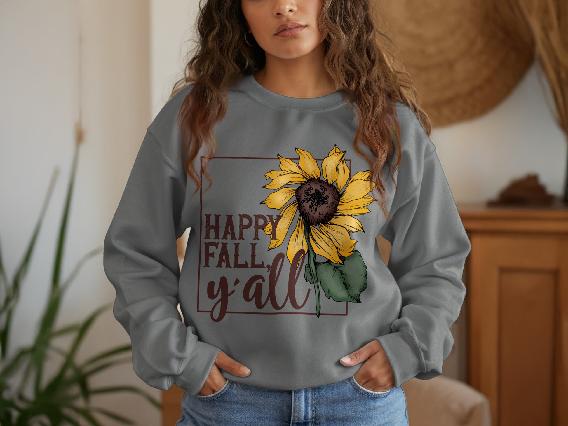 Happy Fall Y'all Sunflower Graphic Sweatshirt product