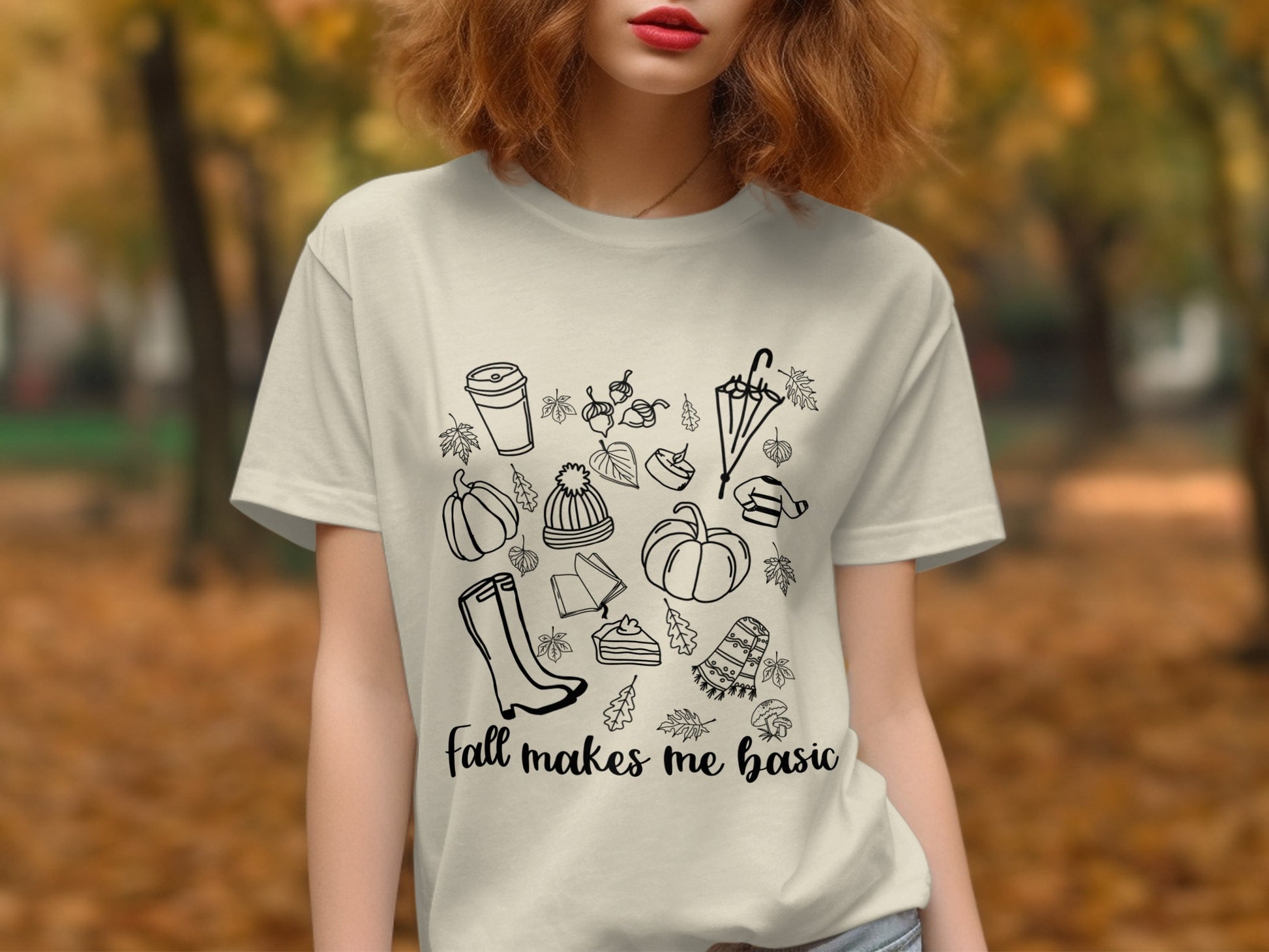 Fall Makes Me Basic Autumn Inspired T-Shirt product