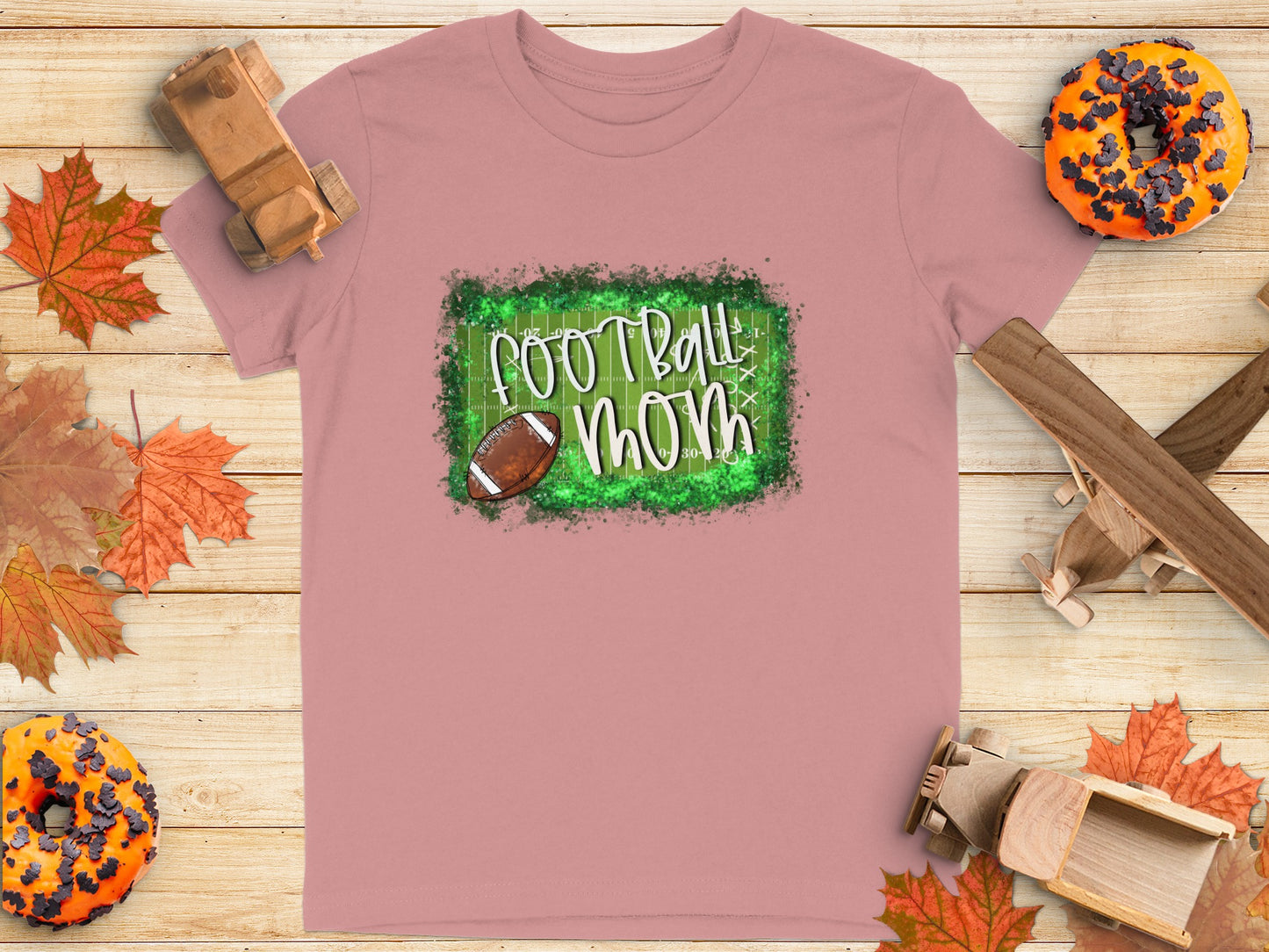 Football Mom Shirt with Green Grass Design product type