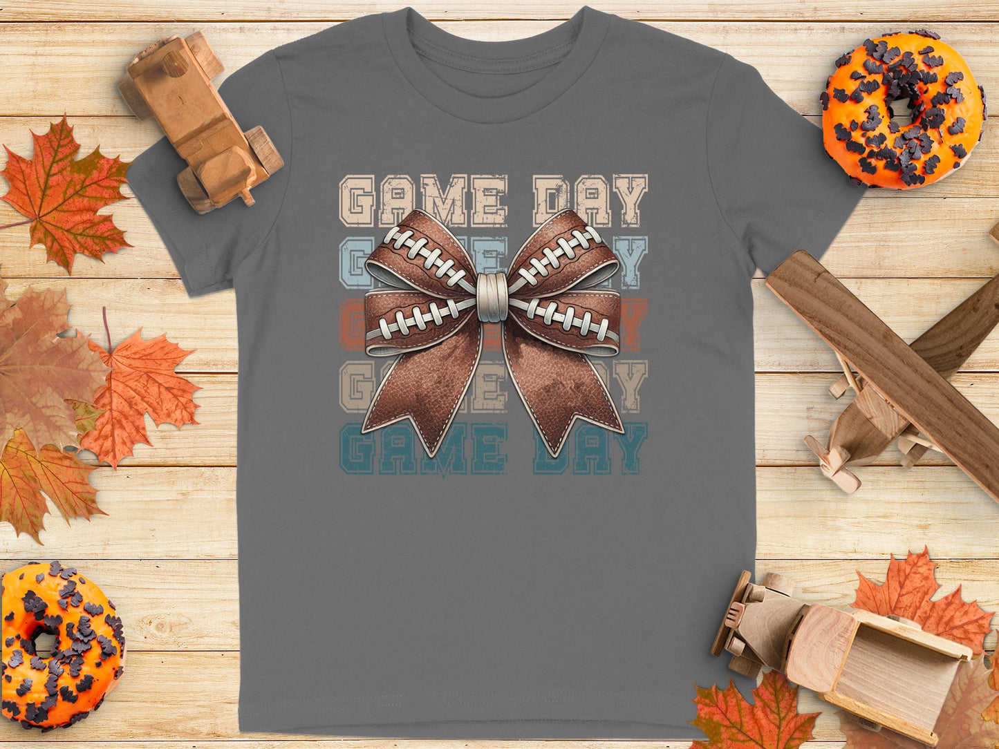 Game Day Bow Graphic Football T-Shirt product