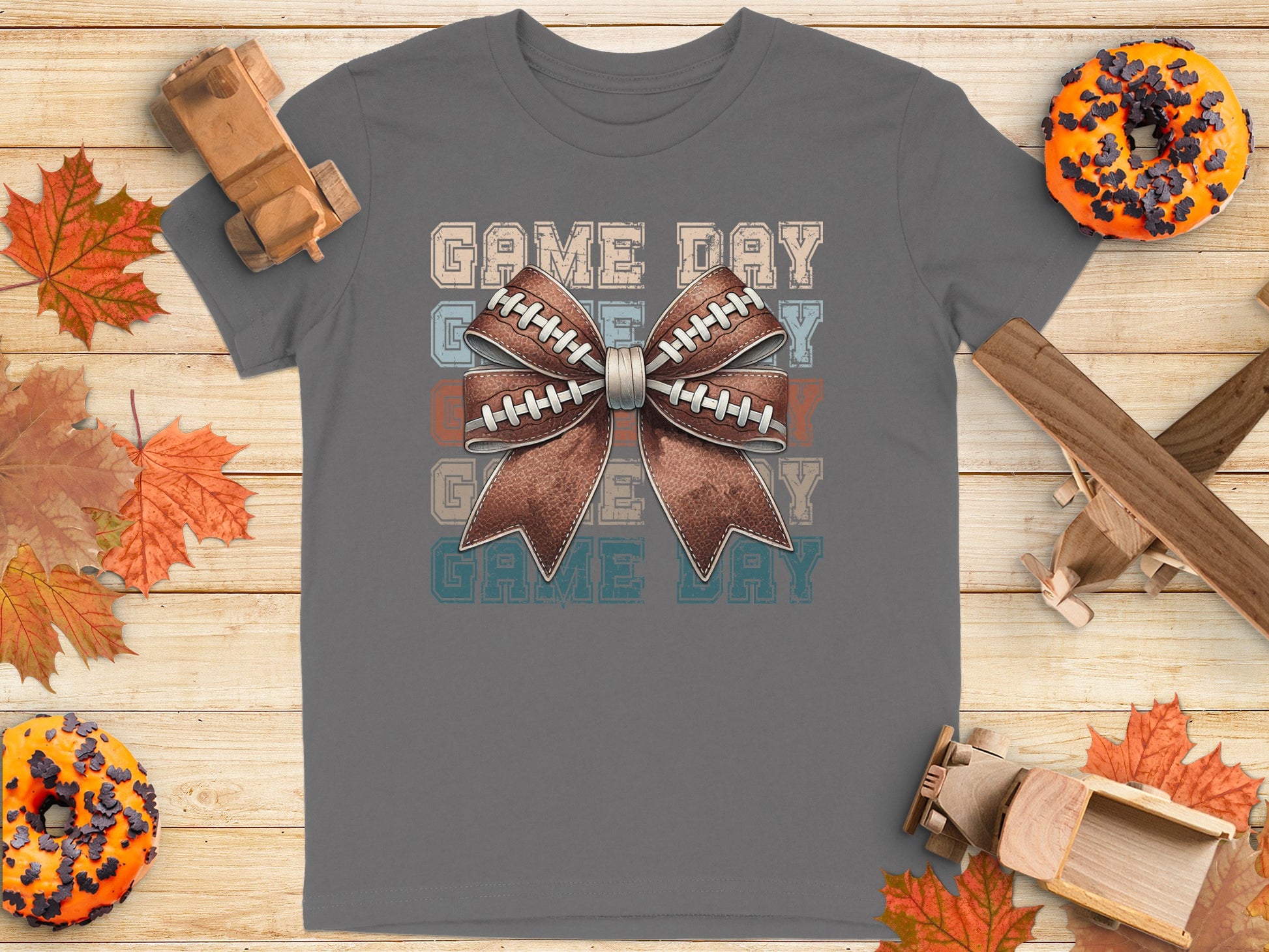 Game Day Bow Graphic Football T-Shirt product