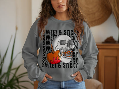 Sweet and Sticky Skull Design Sweatshirt product type
