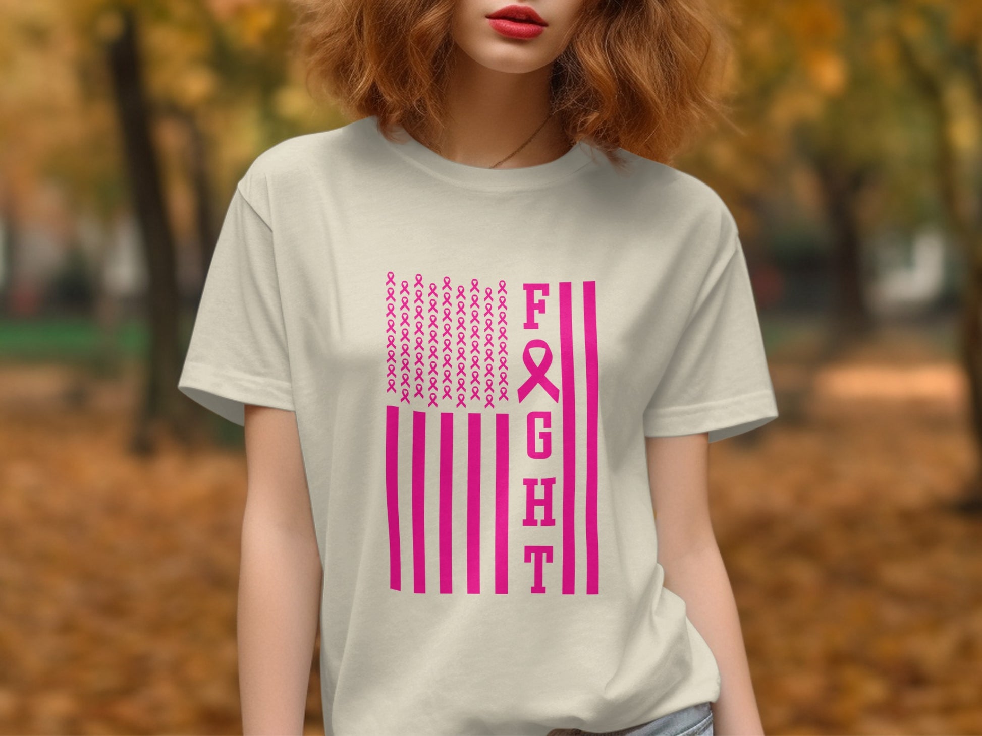 Breast Cancer Awareness Fight Ribbon Graphic T-Shirt product