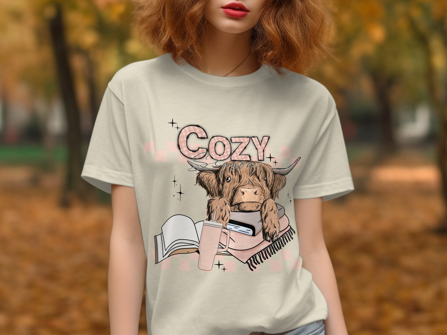 Cozy Cow with Books and Music Graphic T-shirt product