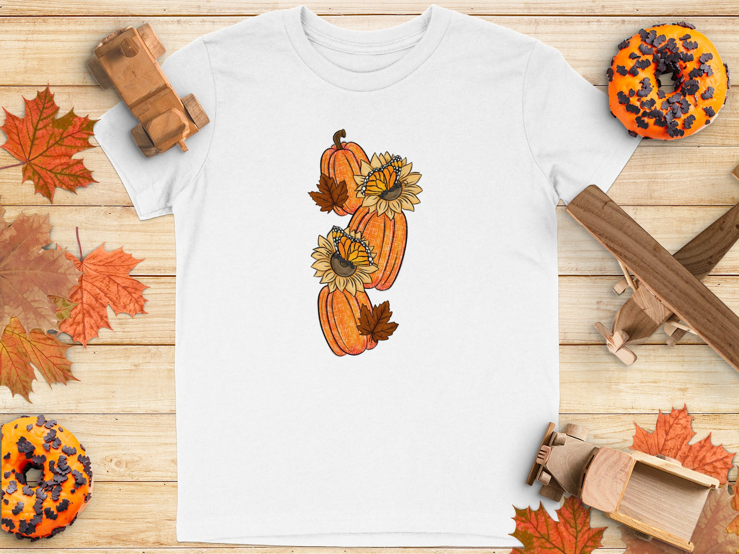 Fall Pumpkins and Sunflowers Graphic Tee product