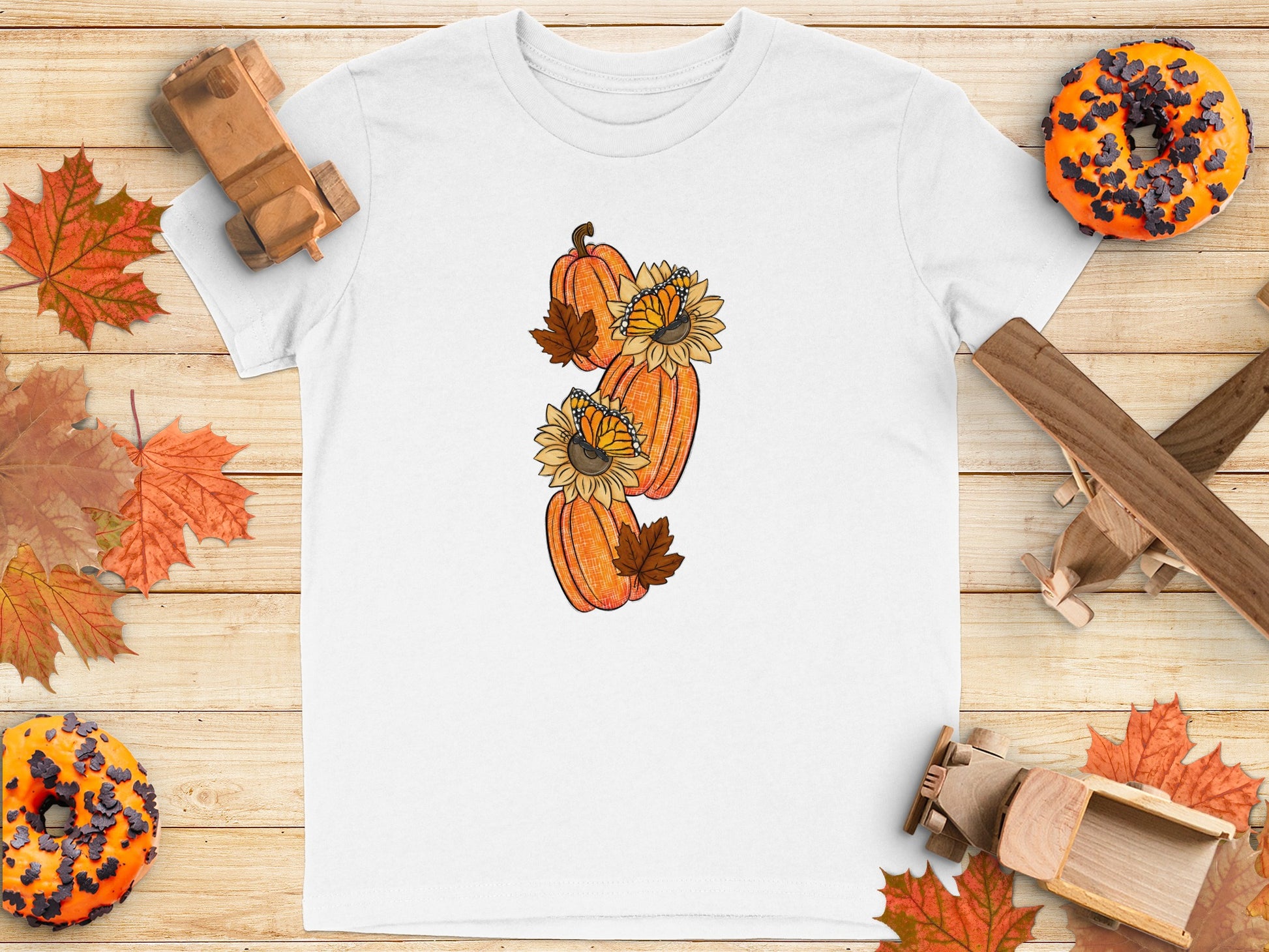 Fall Pumpkins and Sunflowers Graphic Tee product