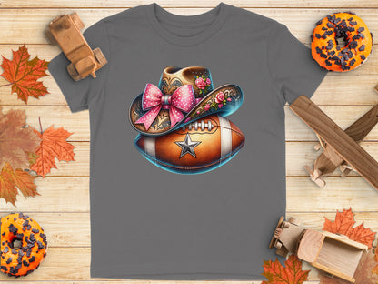 Floral Cowboy Hat and Football Graphic T-shirt product type