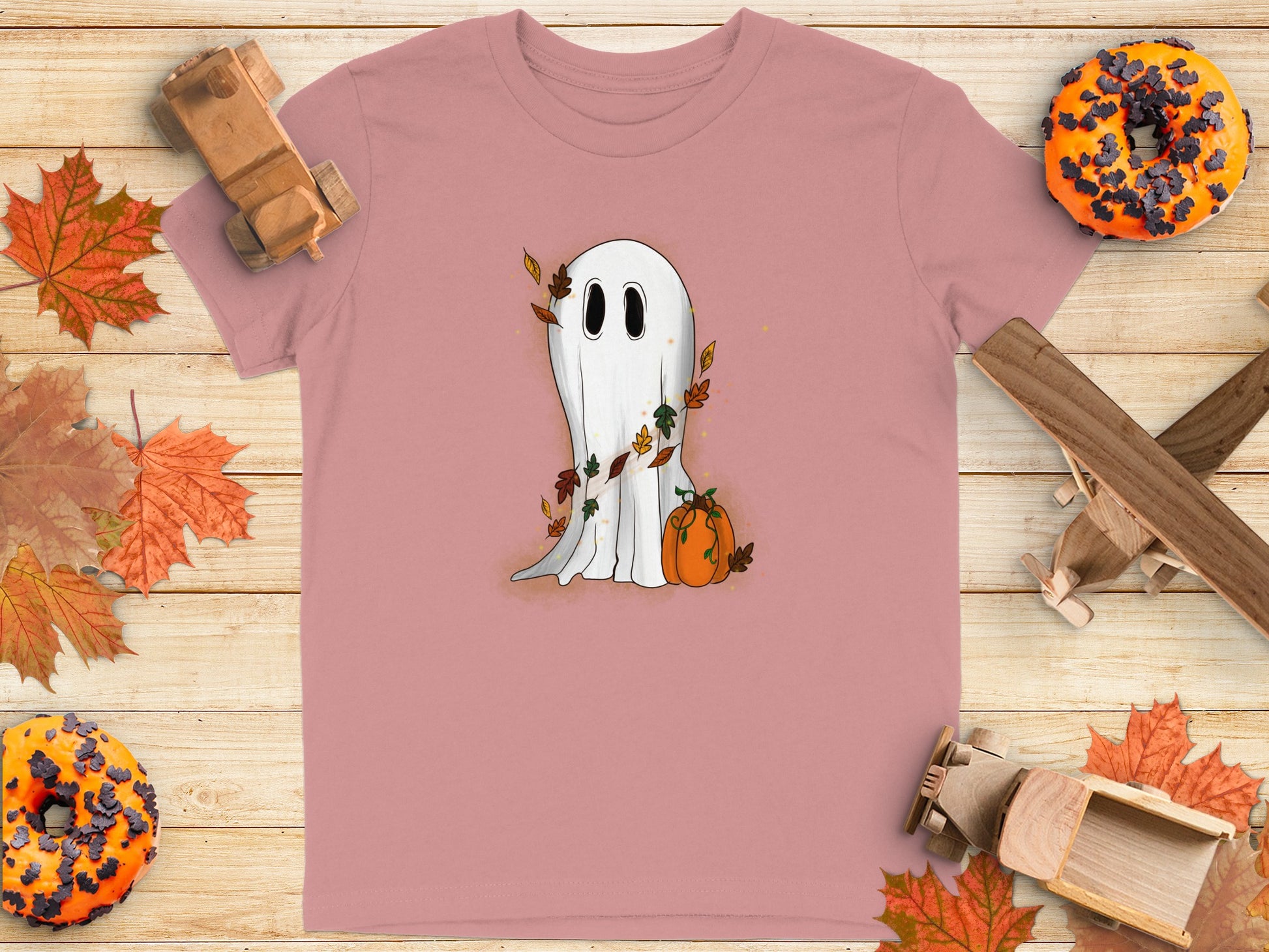Cute Ghost with Pumpkin Halloween T-Shirt product