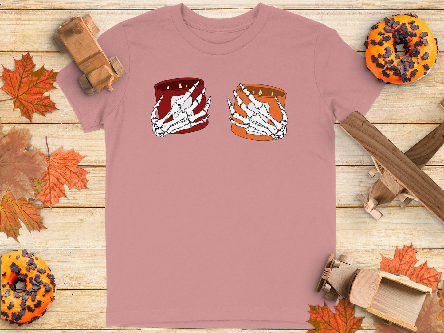 Halloween Skeleton Hands with Candles T-shirt product