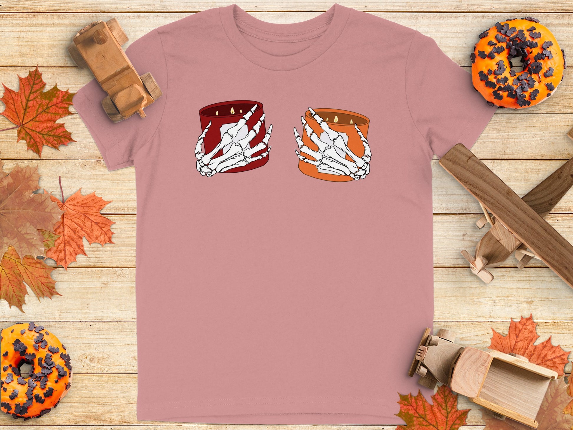 Halloween Skeleton Hands with Candles T-shirt product