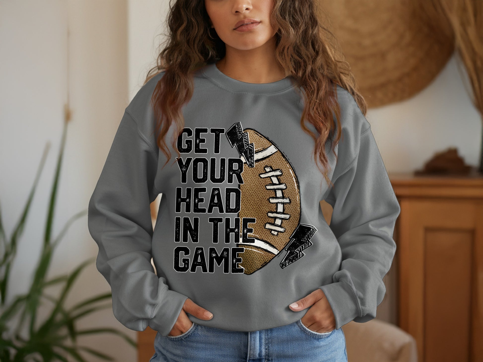 Get Your Head In The Game Football Sweatshirt product type