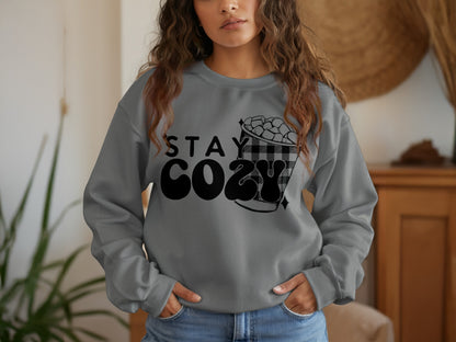 Stay Cozy Sweater with Basket and Yarn Graphic product