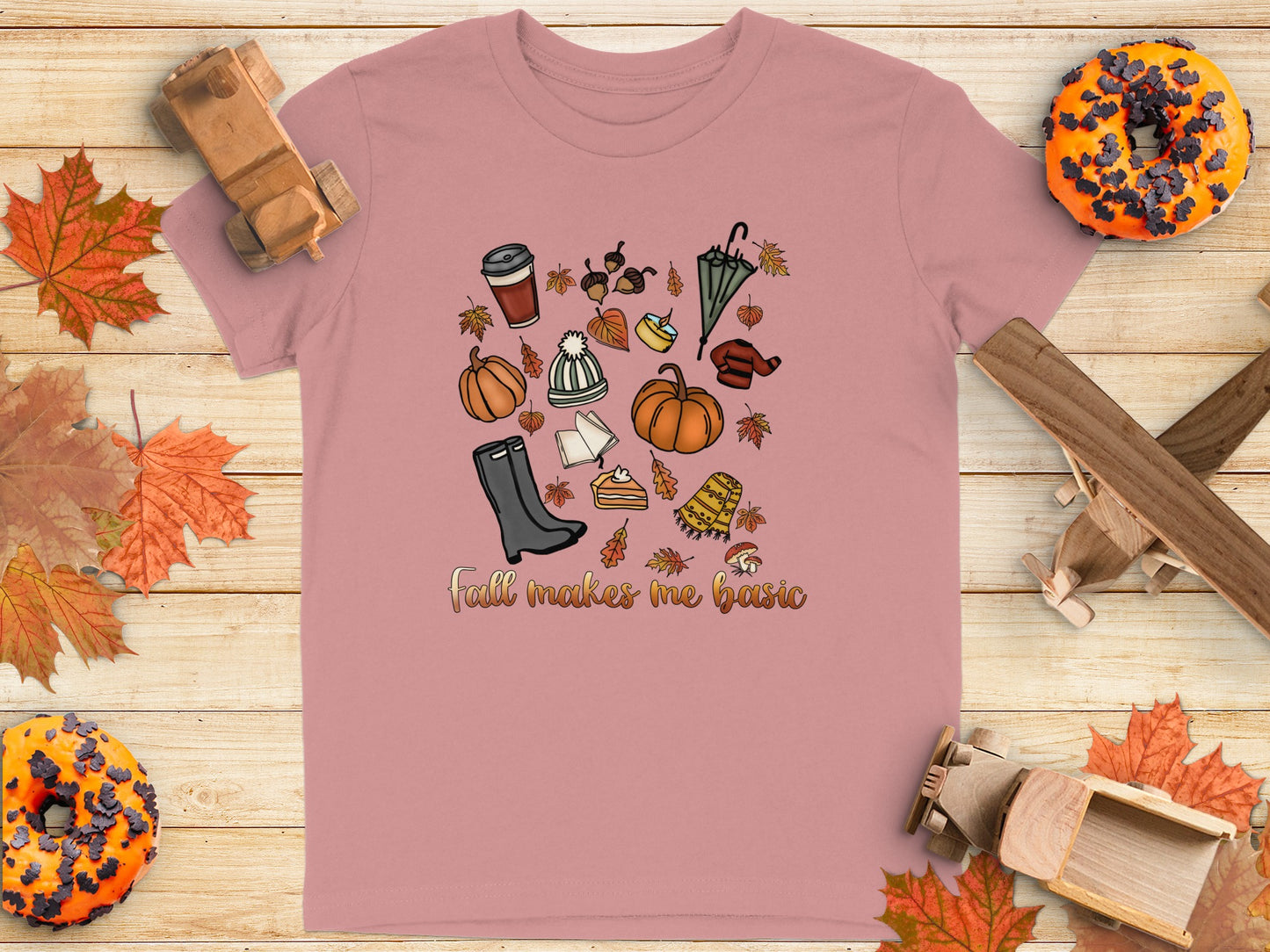 Fall Themed T-Shirt with Autumn Icons product