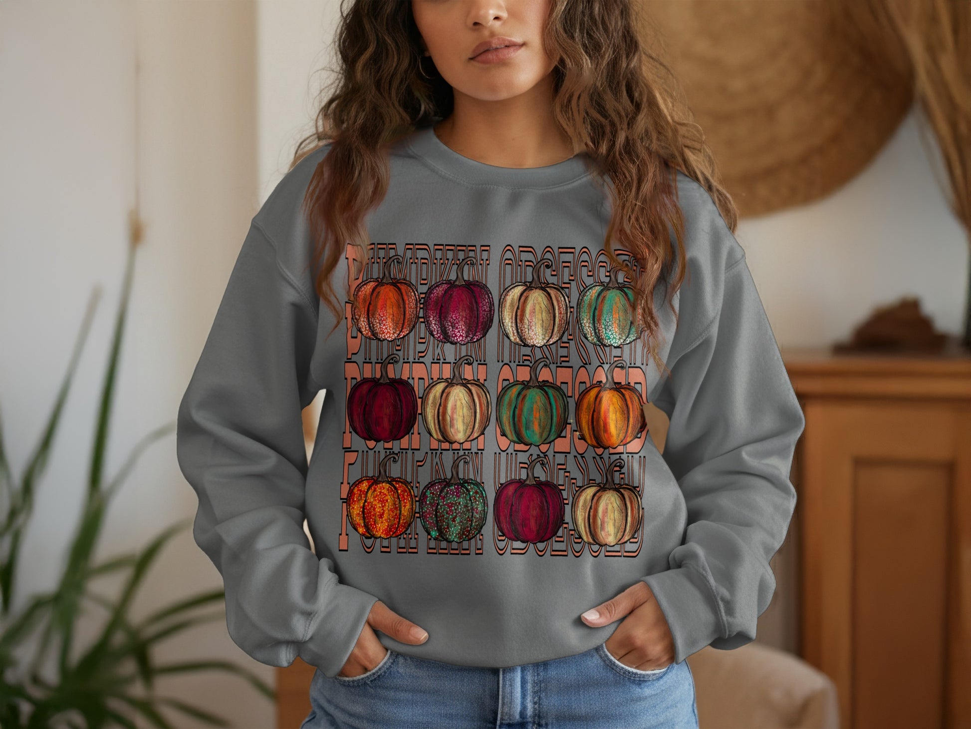 Colorful Pumpkin Sweater Fall Themed Clothing product
