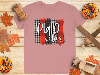 Plaid Vibes Graphic T-Shirt Perfect Fall Product