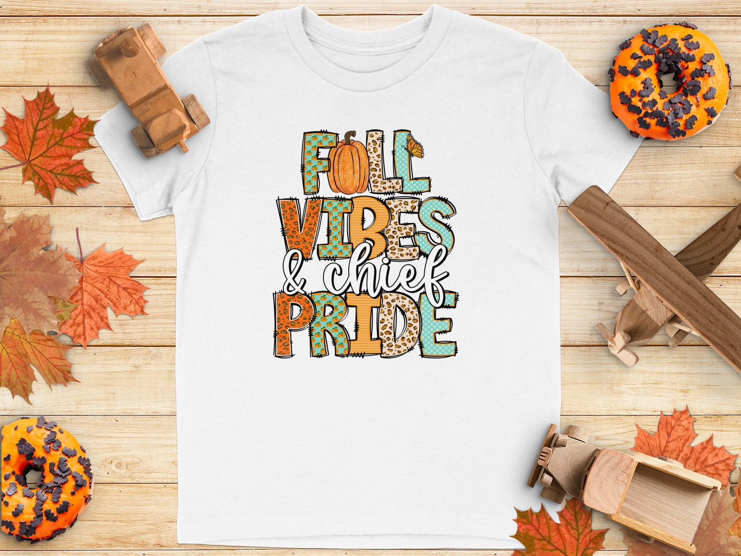 Fall Vibes and Chief Pride Graphic Tee Shirt product type