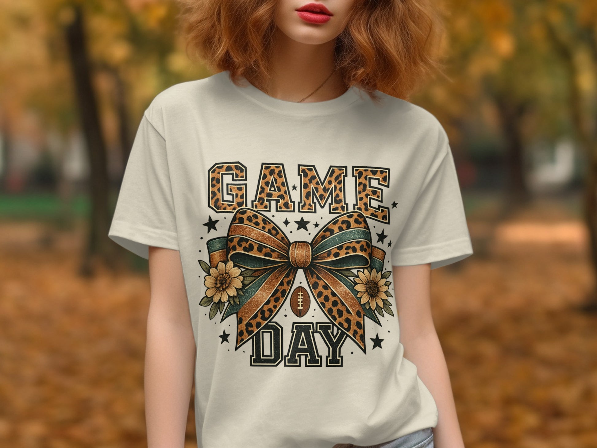 Game Day Bow with Stars Graphic Print Shirt product