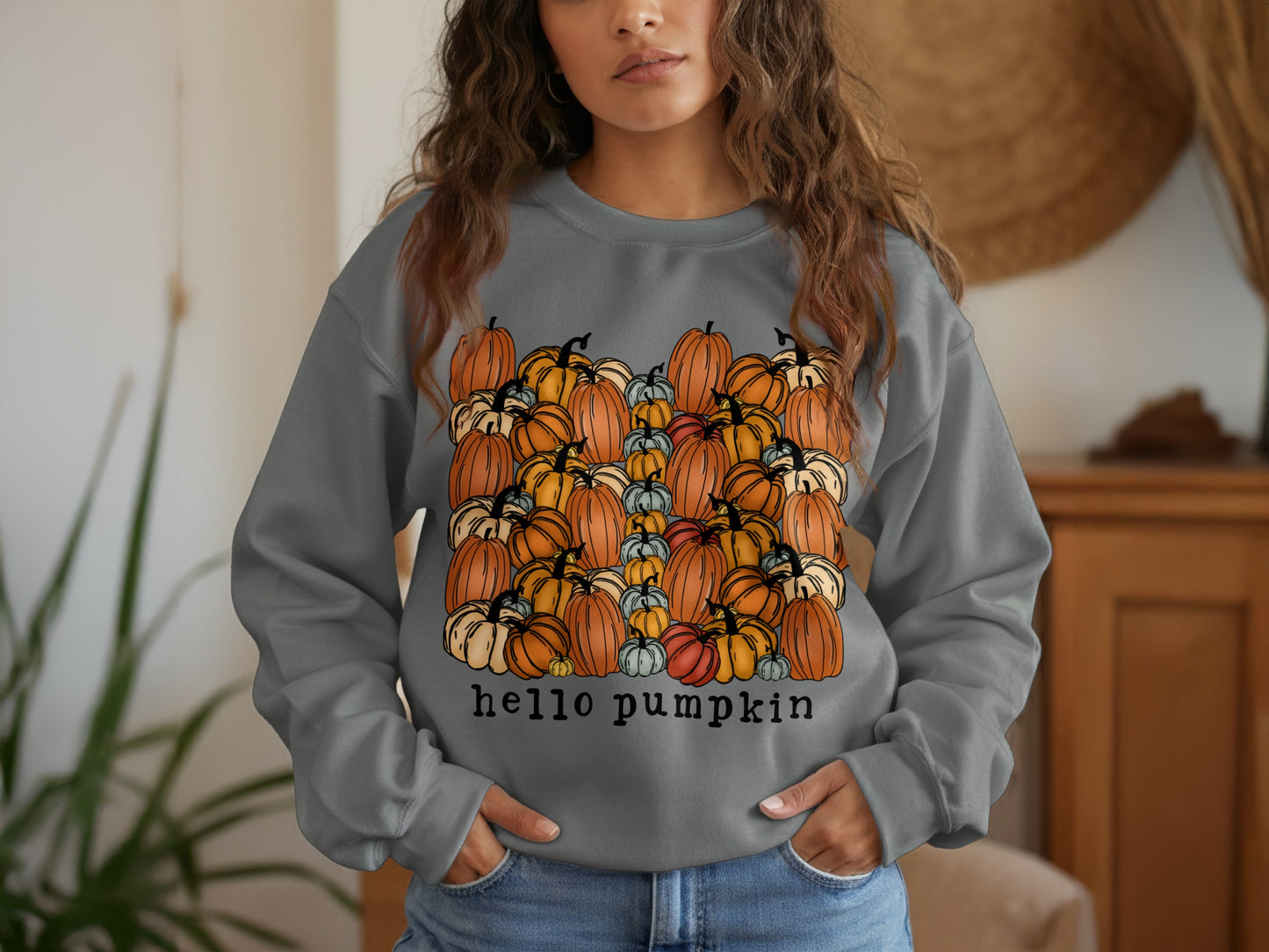 Hello Pumpkin Fall Season Themed Sweater product