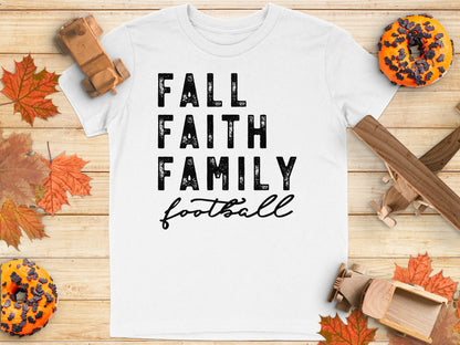 Fall Faith Family Football Tee product