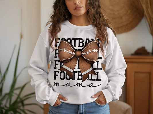Football Mama Sweatshirt with Large Bow Design product type