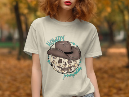 Howdy Pumpkin with Cowboy Hat Graphic T-shirt product