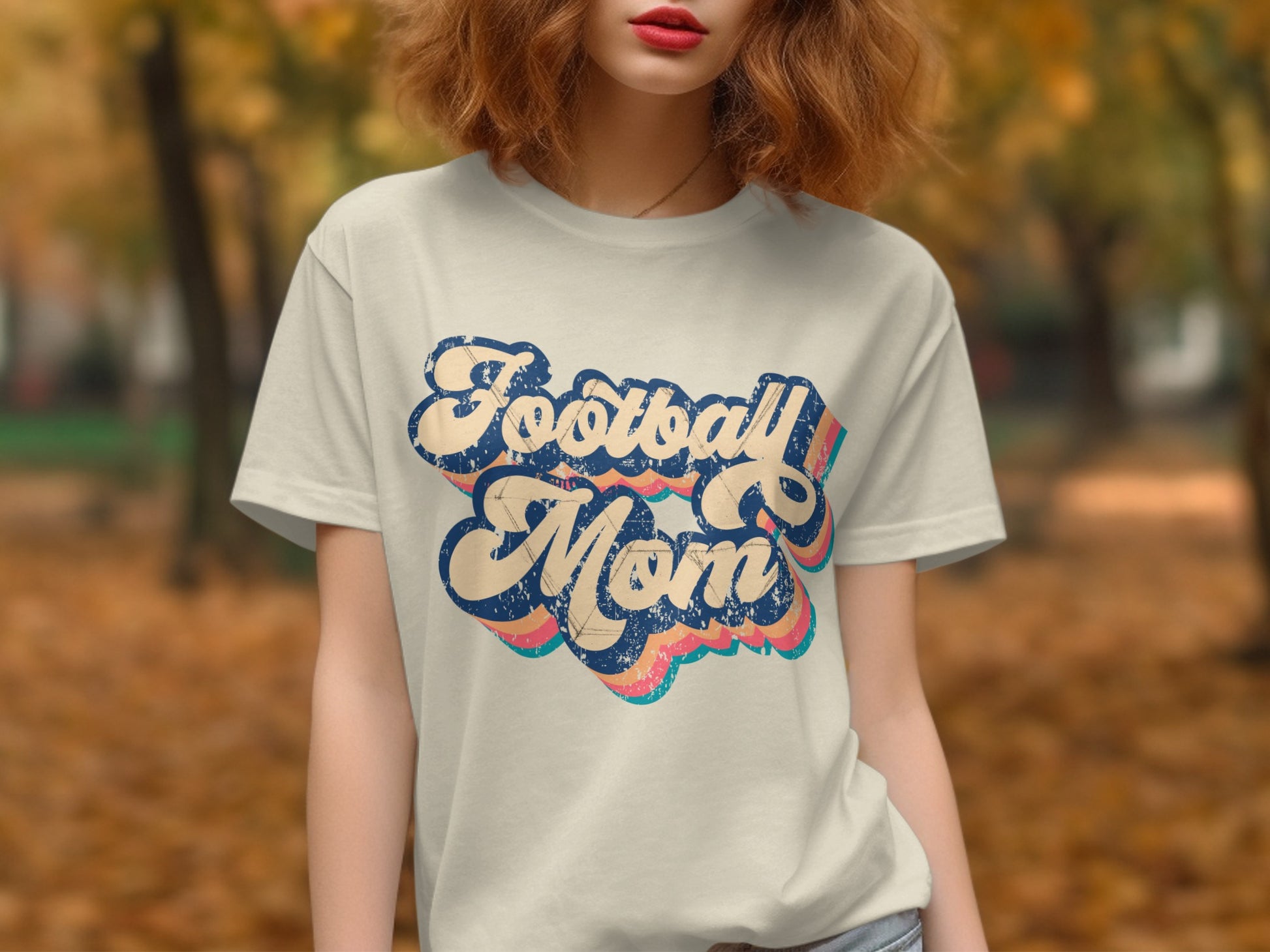 Football Mom Artistic Graphic White Shirt product