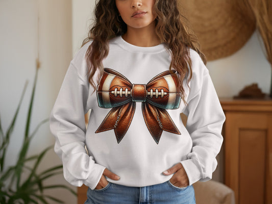 Football Design Bow Graphic Long Sleeve Shirt product