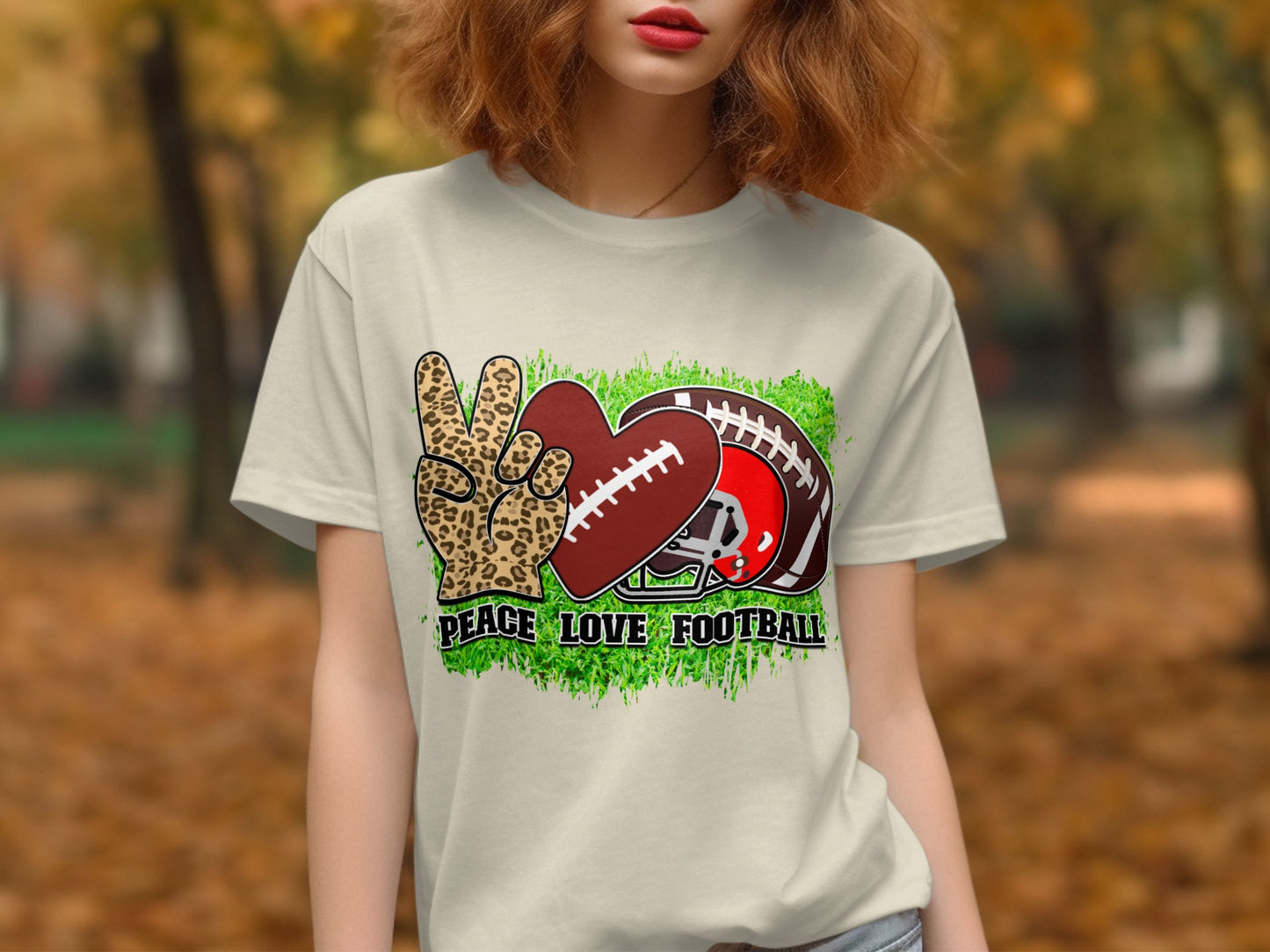 Peace Love Football Graphic Tee Shirt product
